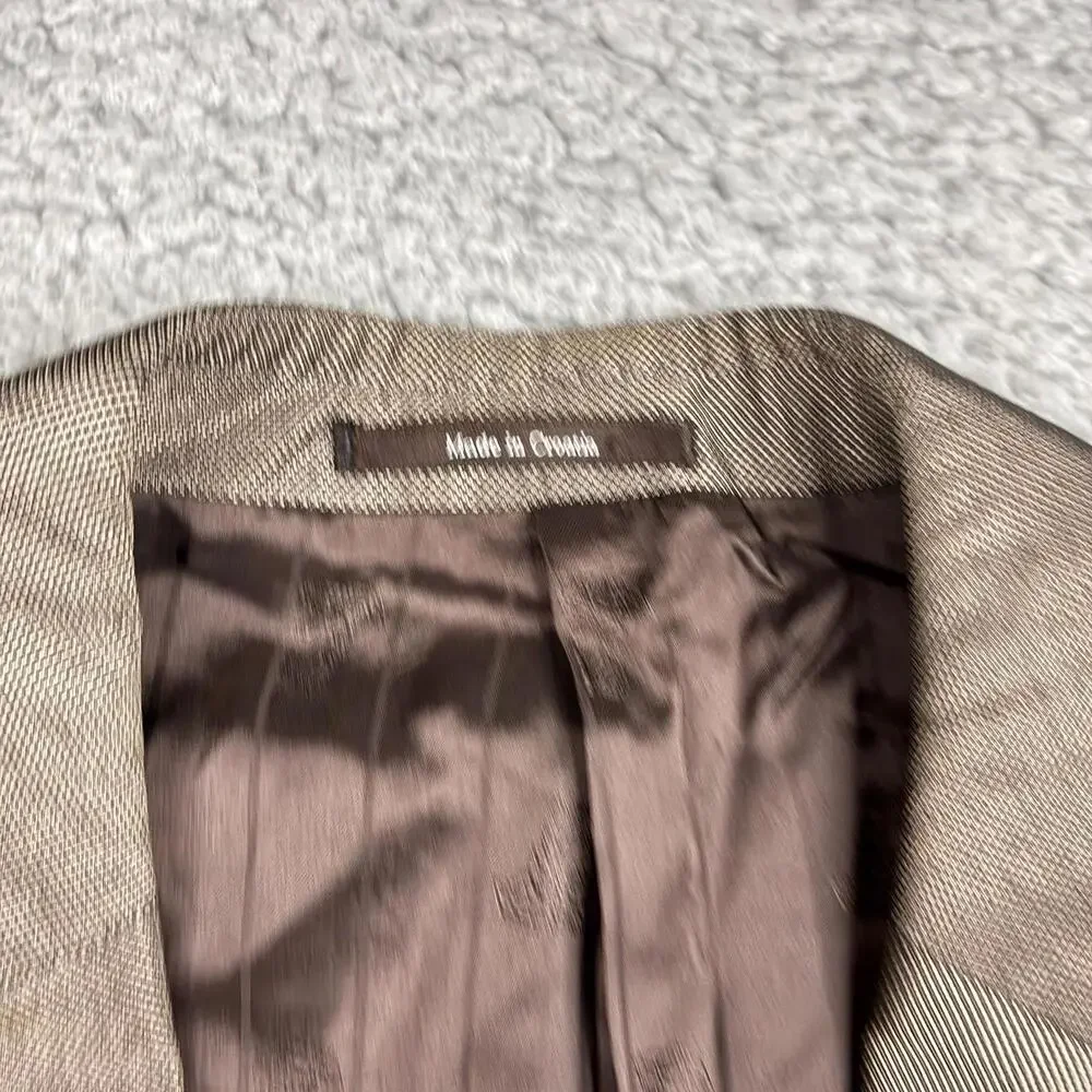 Versace Collection Birdseye Wool Sport Coat Blazer Mens 54 / 44R Brown 2 Button‎
